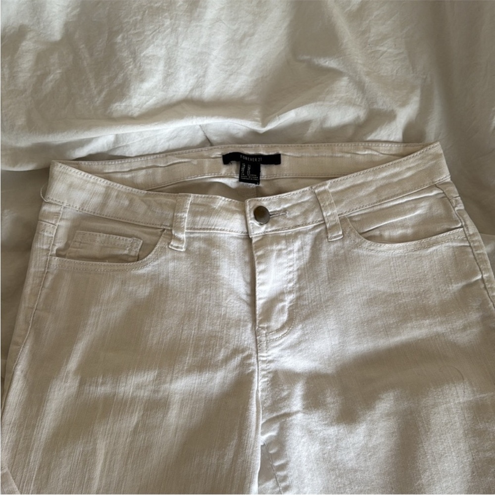 Forever 21 White Skinny Jeans - Picture 3 of 7
